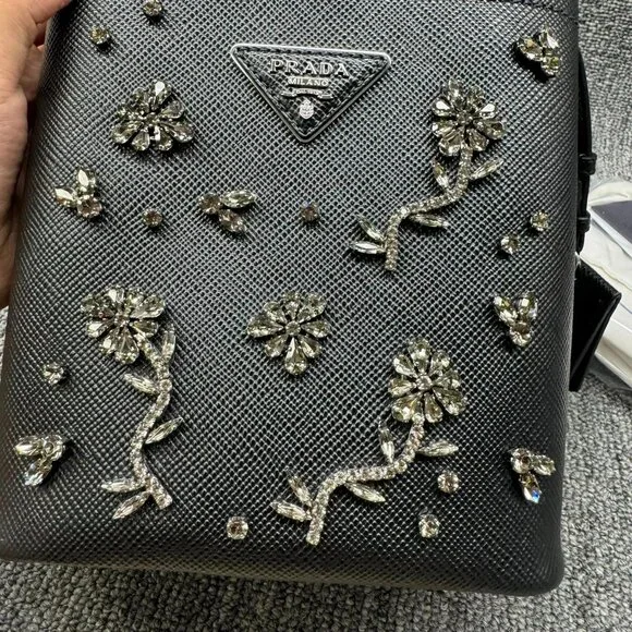 100% Authentic Prada Blue Panier Shoulder Bag - Picture 2 of 14